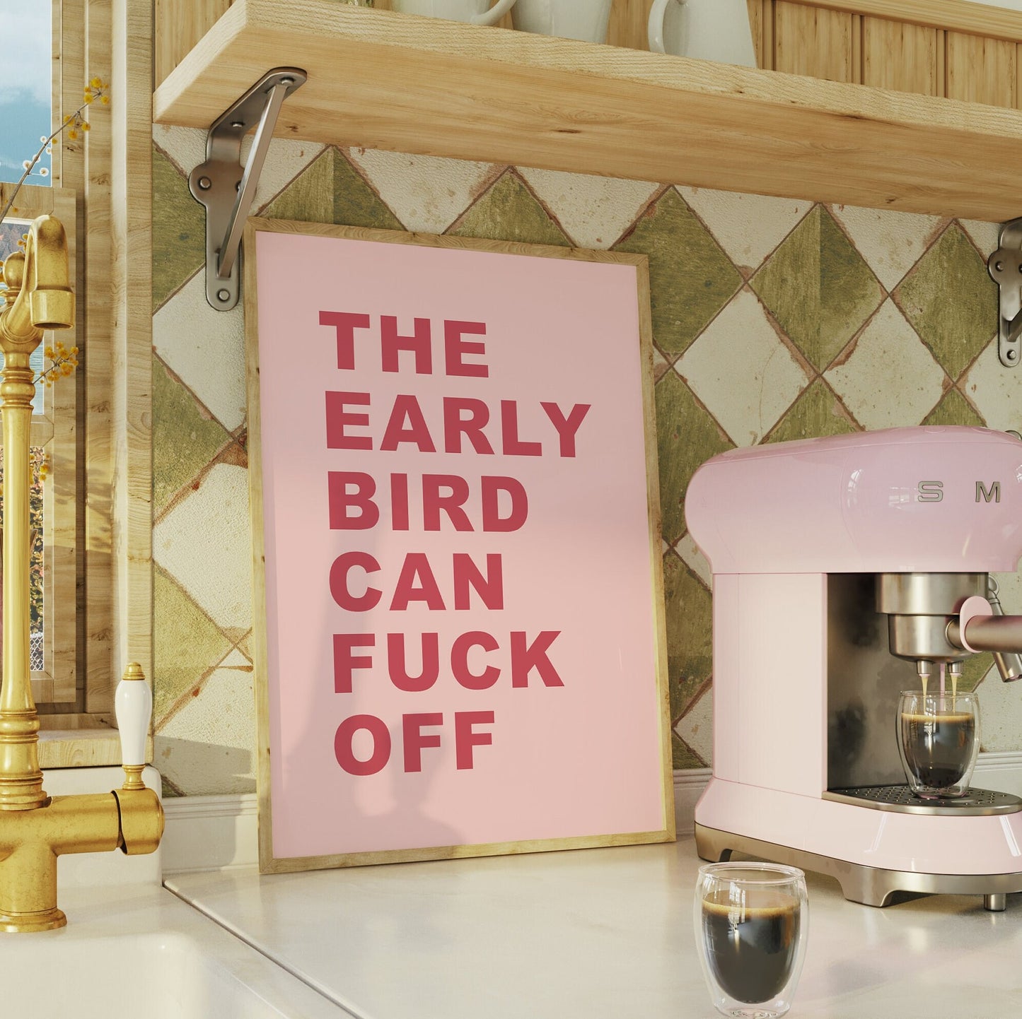 The Early Bird Can Fuck Off Wall Print, Unframed Card Art Print, Funny Wall Decor
