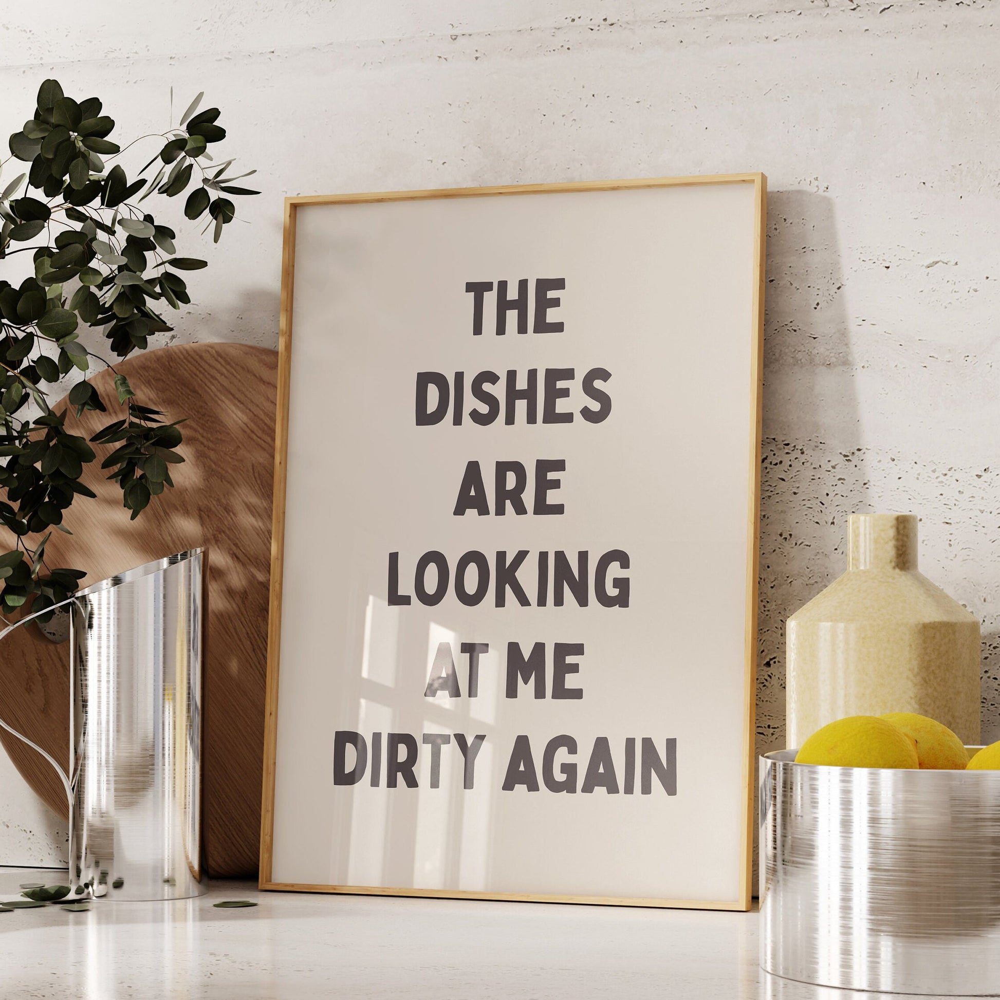 The dishes are looking at me dirty again unframed card art print