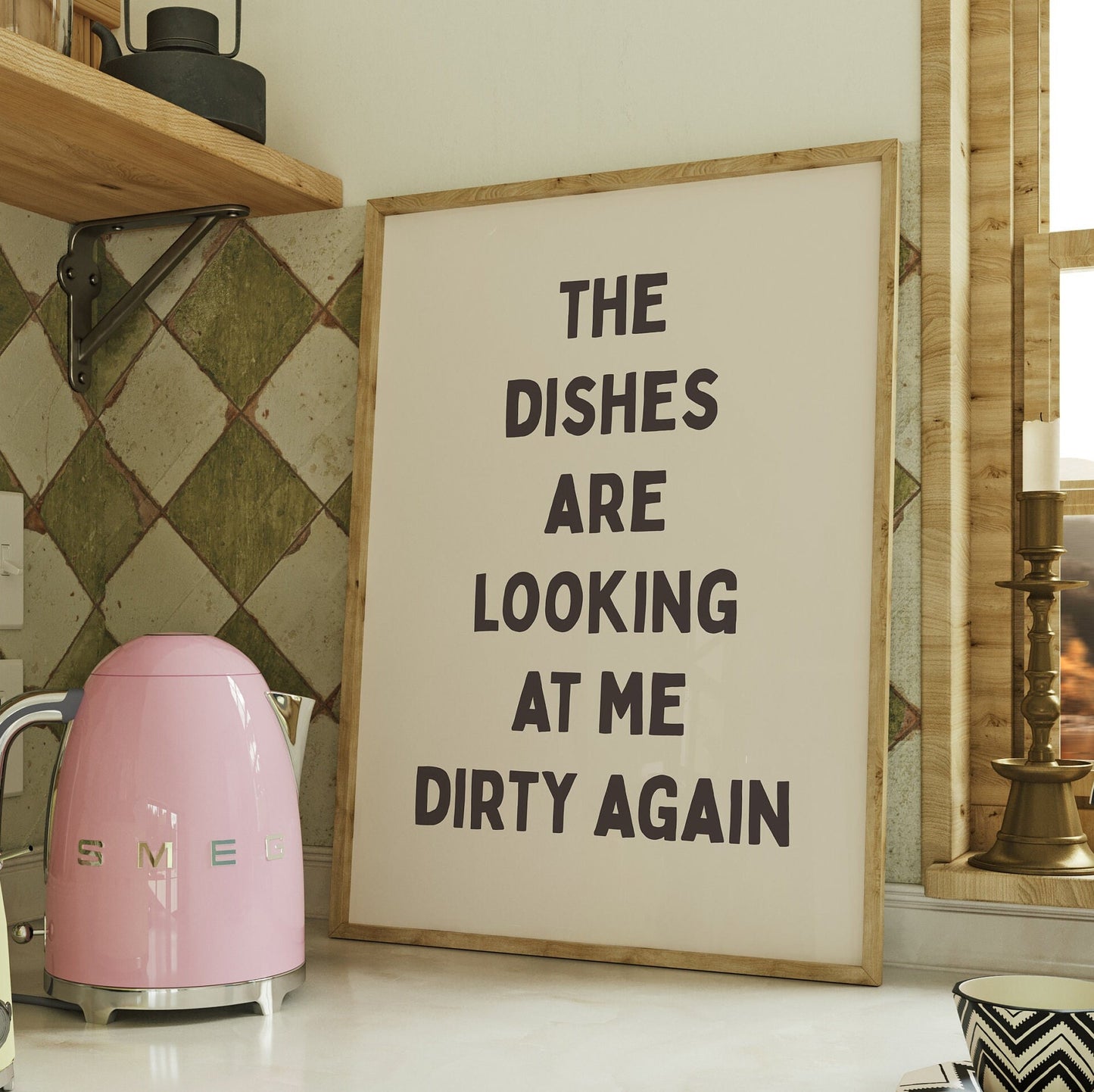 The dishes are looking at me dirty again unframed card art print