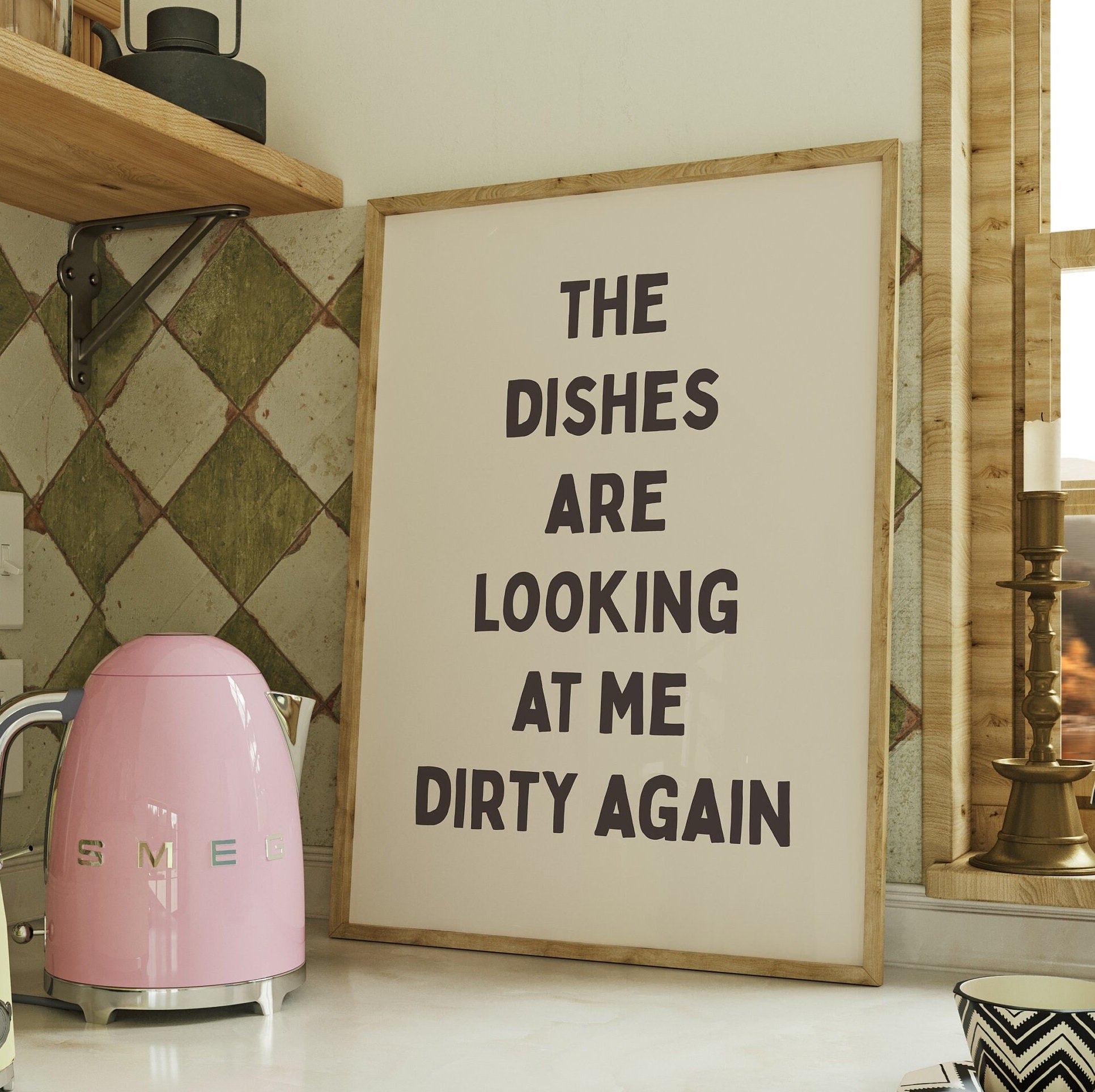 The dishes are looking at me dirty again unframed card art print