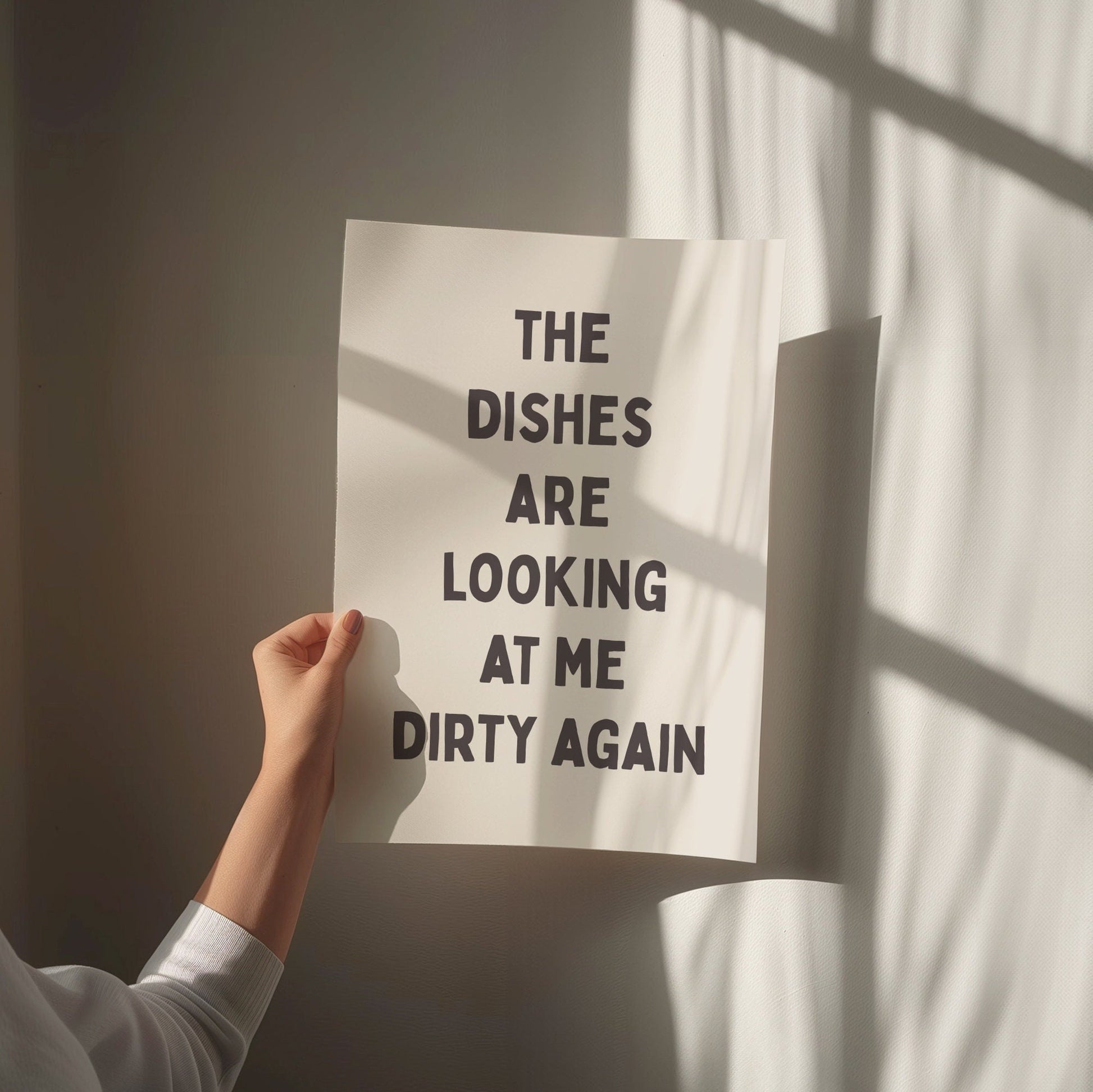 The dishes are looking at me dirty again unframed card art print