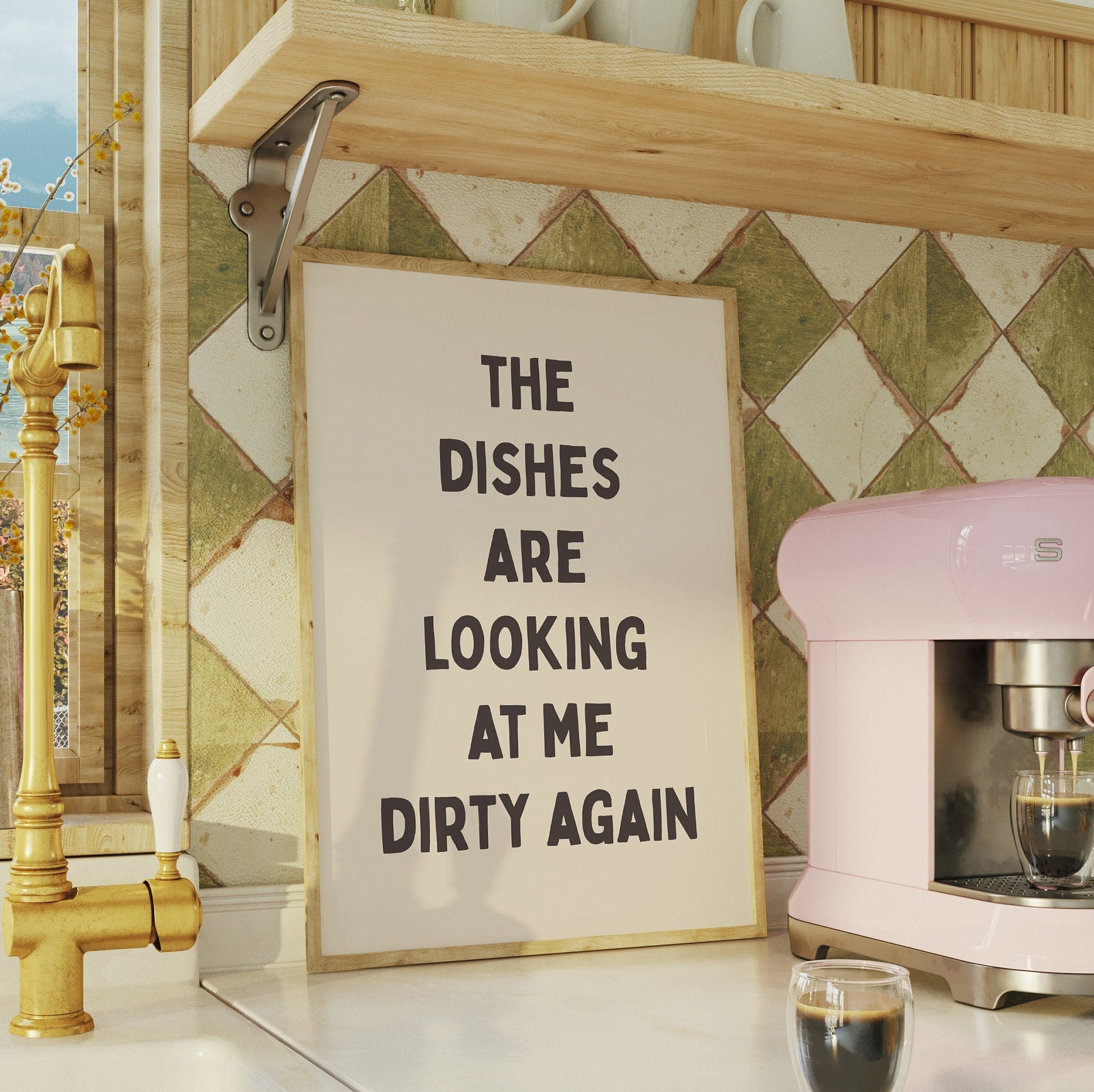 The dishes are looking at me dirty again unframed card art print