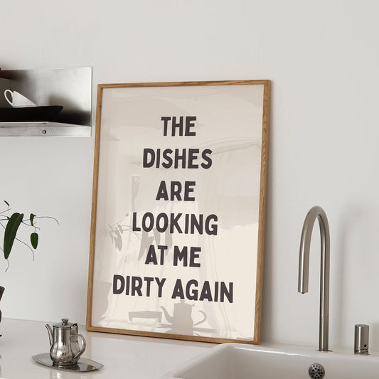 The dishes are looking at me dirty again unframed card art print