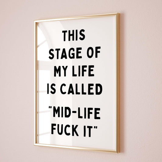 This Stage Of My Life Is Called Mid Life Fuck It Card Art Print