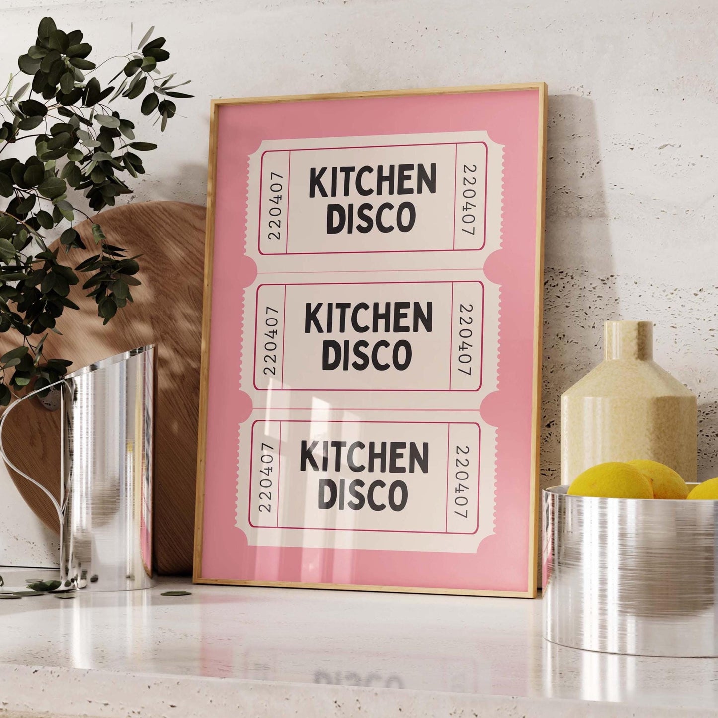 Pink Ticket Kitchen Disco Wall Art Print