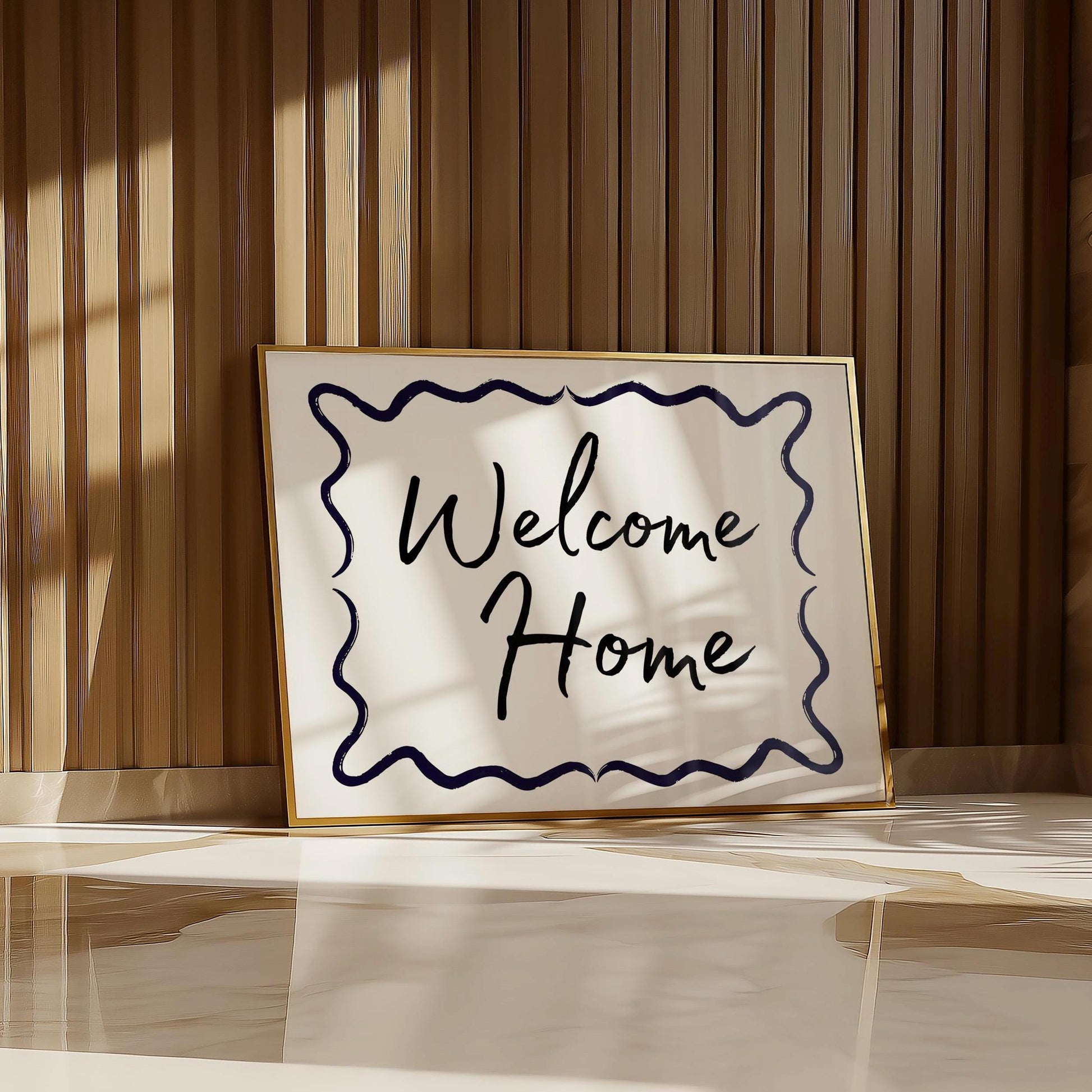 Welcome Home Wall Print, Welcome Posters Hallway Art, Vintage Hand Drawn Print, Horizontal Simple Home Wall Print, Black and white Poster