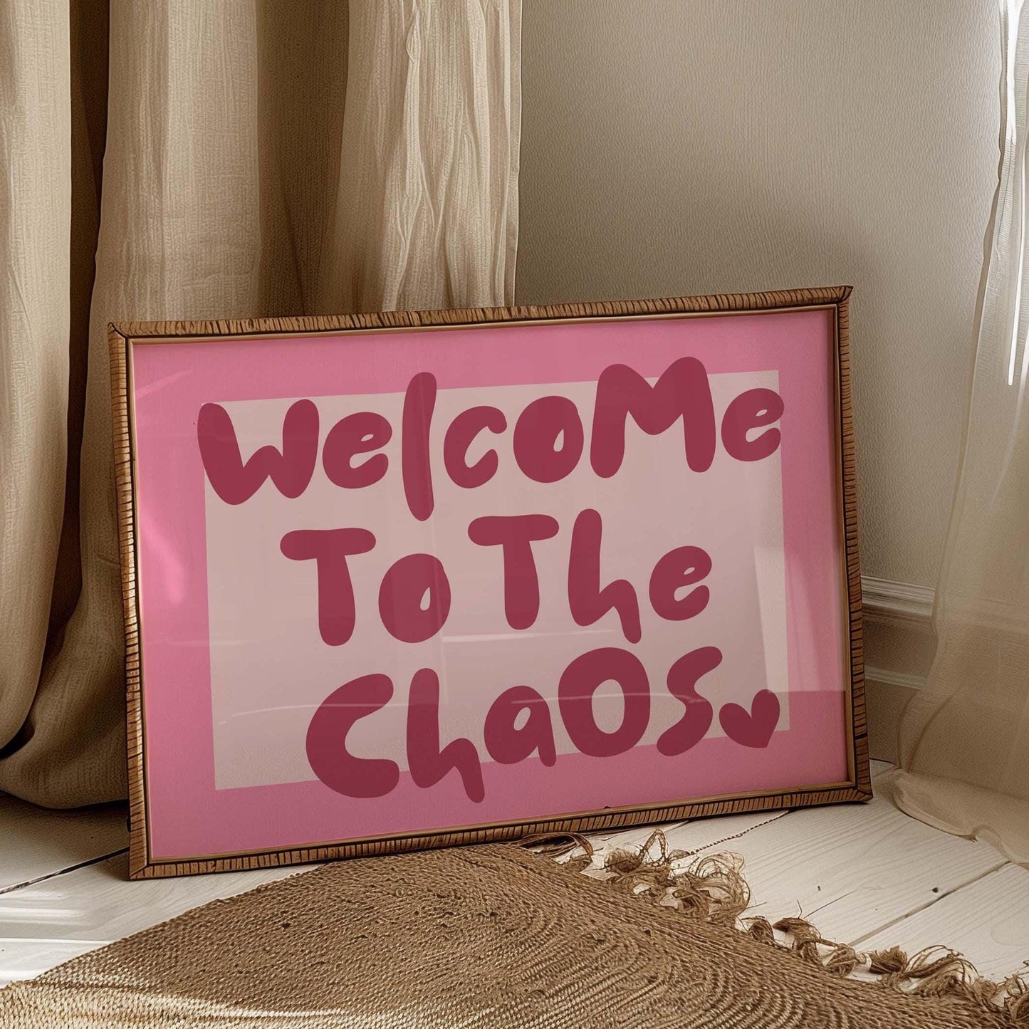 Welcome To The Chaos Art Print Landscape Pink Wall Decor
