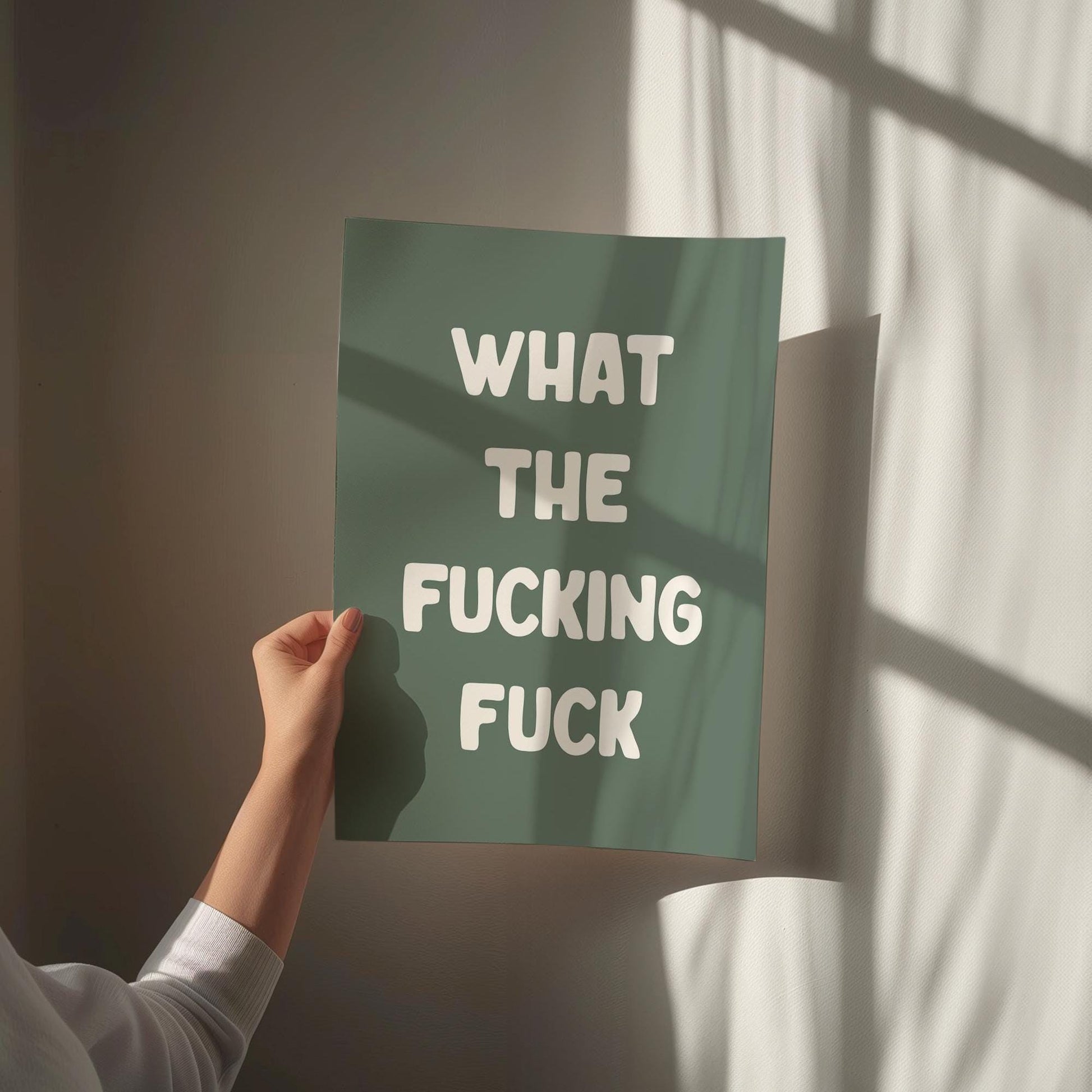 what the fucking fuck green wall art print