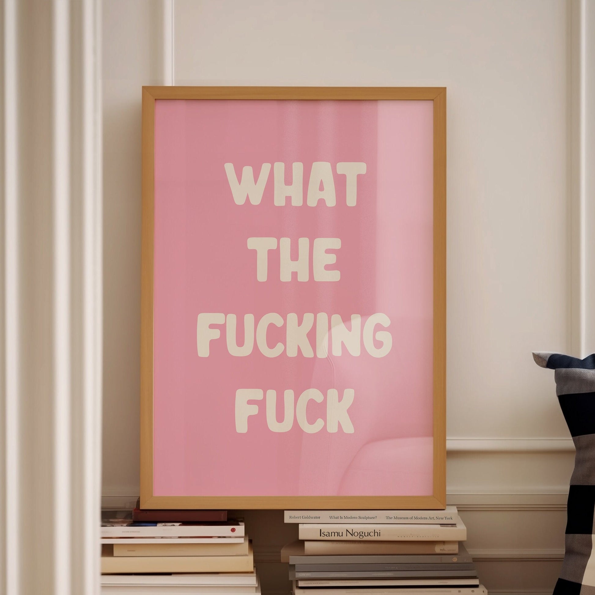 What The Fucking Fuck, Unframed Card Art Print, Sweary Wall Art, Pink Room Decor