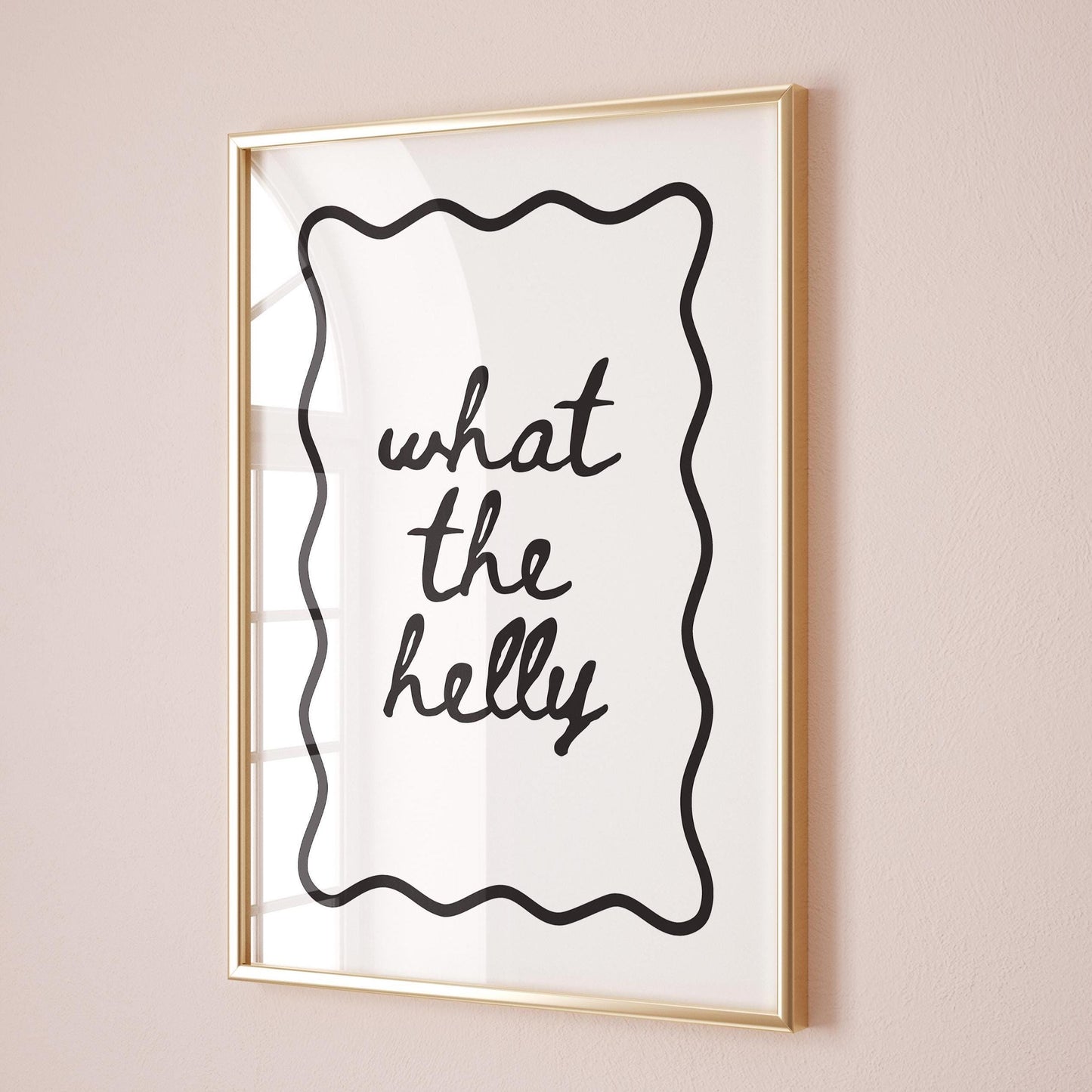 What The Helly Art Print White and Black