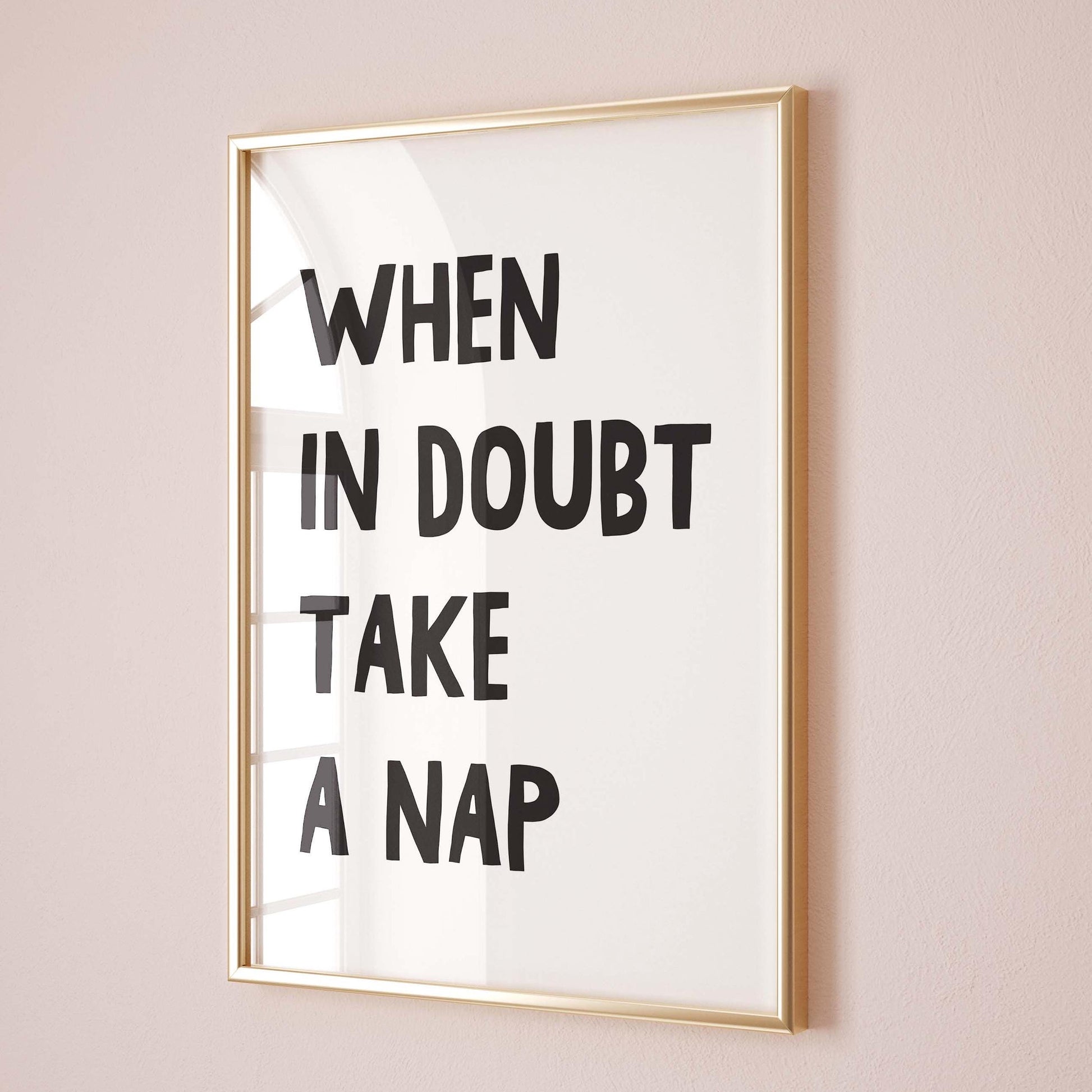 When In Doubt Take A Nap Wall Print
