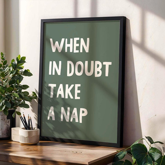 When In Doubt Take A Nap Wall Art Print