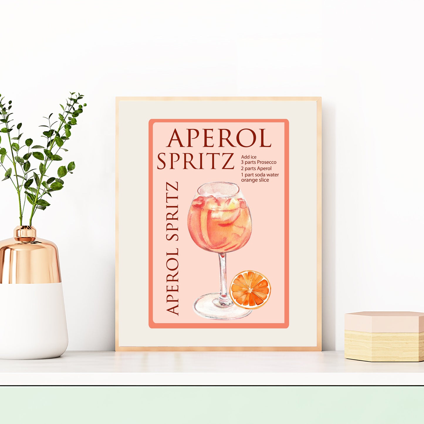 Aperol Spritz Cocktail Recipe Wall Prints, Unframed A4/A3 Card Art Prints, Aperol Spritz Wall Decor, Alcohol Cocktail Print