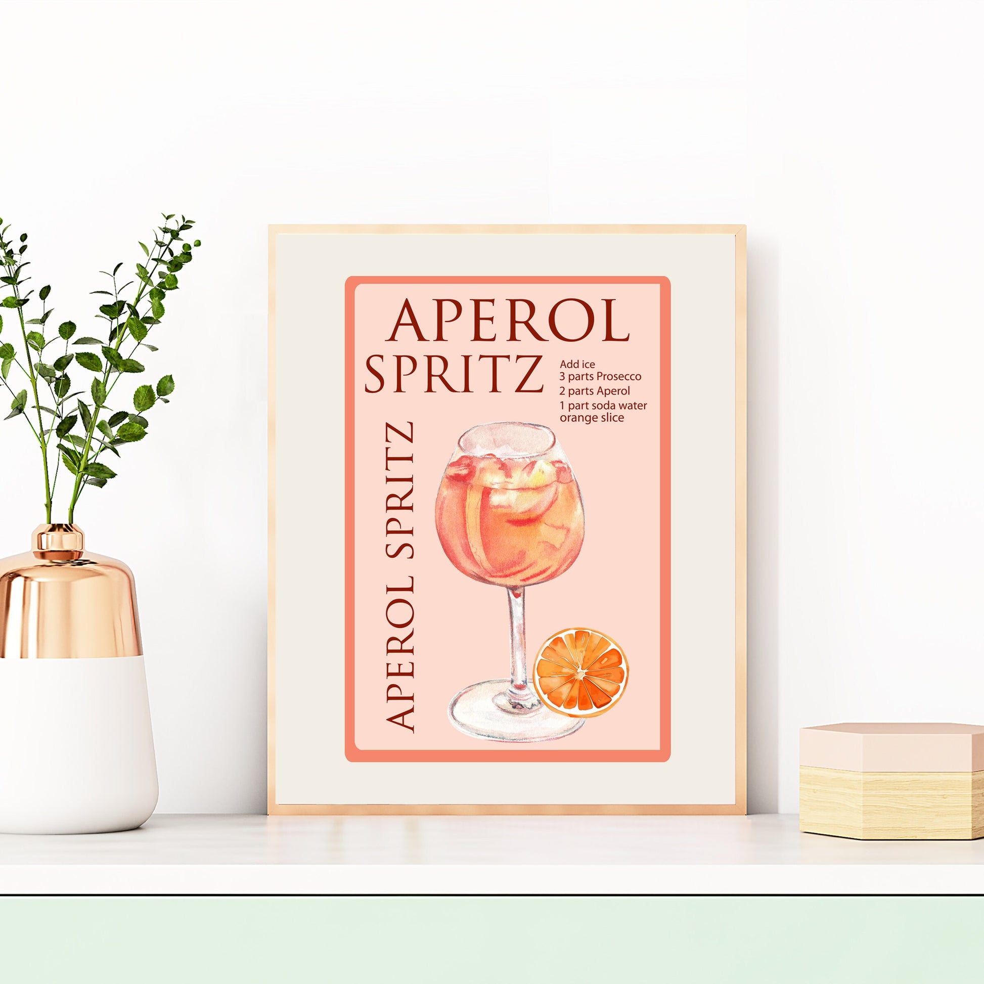 Aperol Spritz Cocktail Recipe Wall Prints, Unframed A4/A3 Card Art Prints, Aperol Spritz Wall Decor, Alcohol Cocktail Print