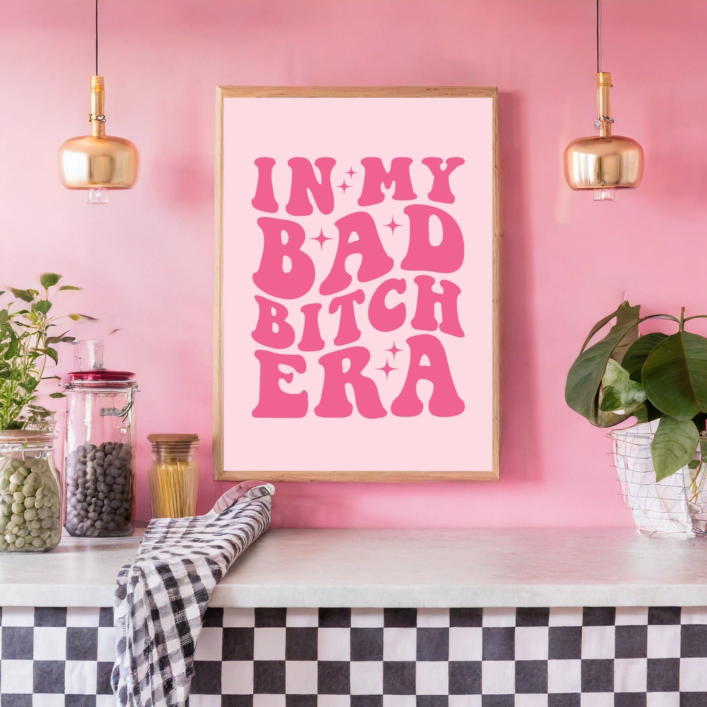 In My Bad Bitch Era Pink Unframed Card Art Print