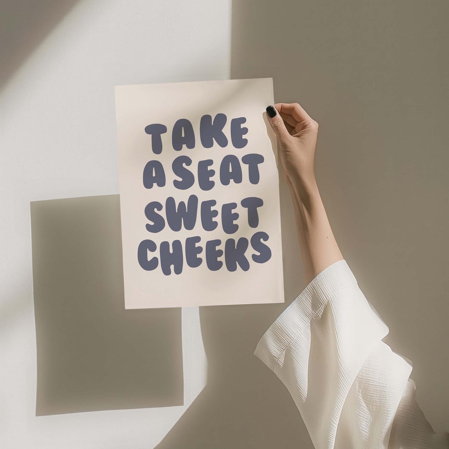 take a seat sweet cheeks wall art print