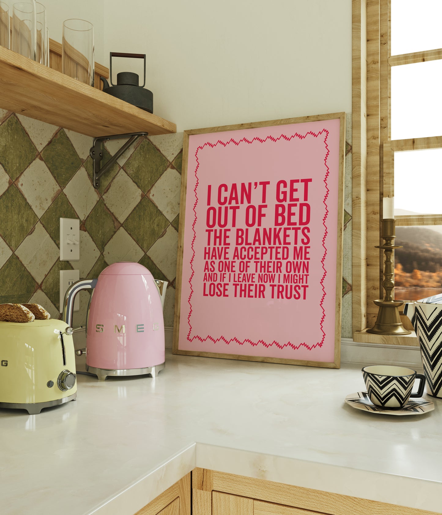 I Can't Get Out Of Bed, Unframed Card Wall Print