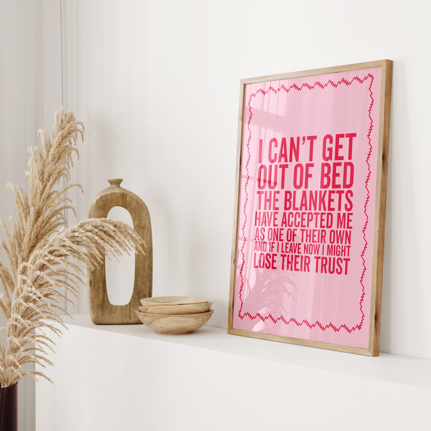 I Can't Get Out Of Bed, Unframed Card Wall Print