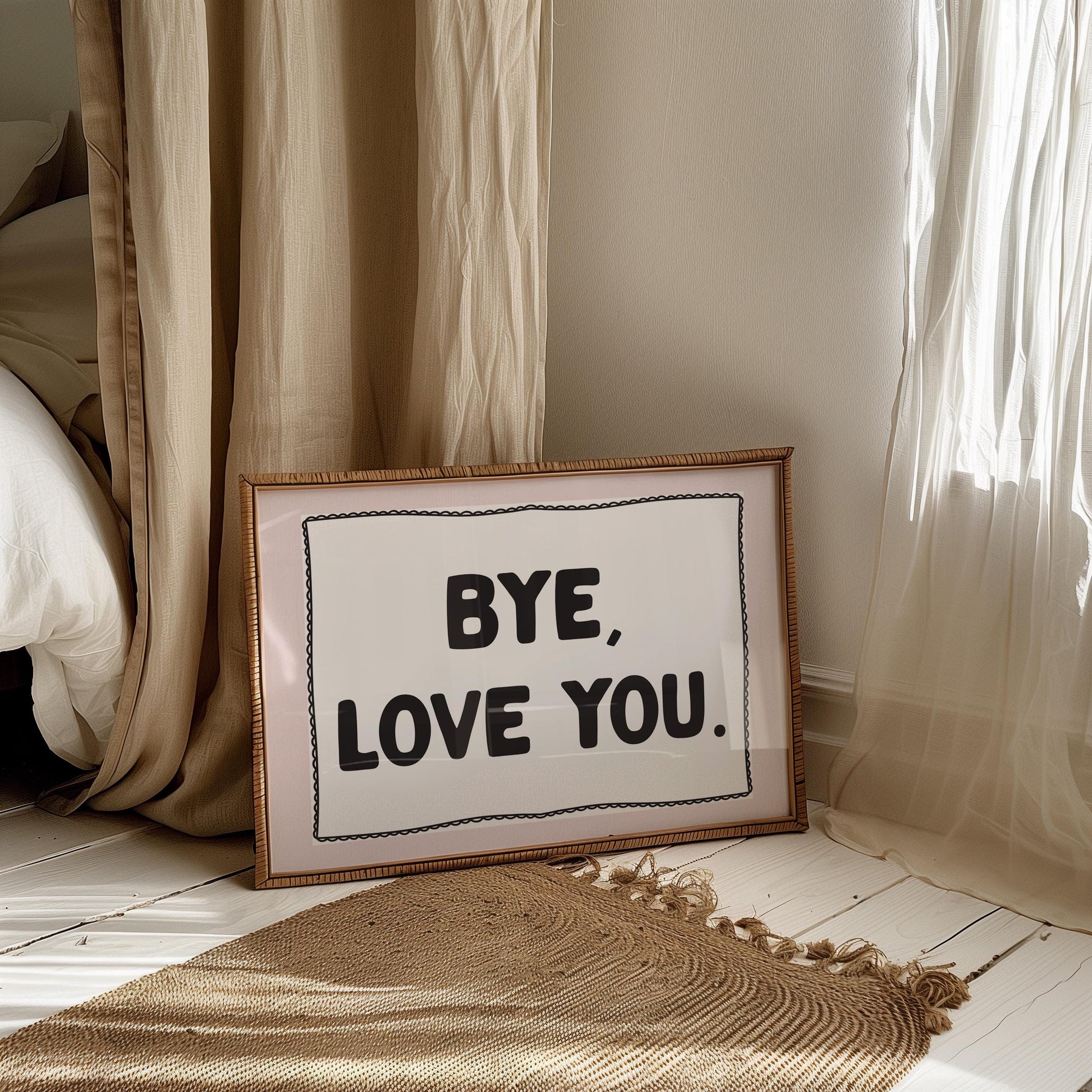 bye love you wall art print
