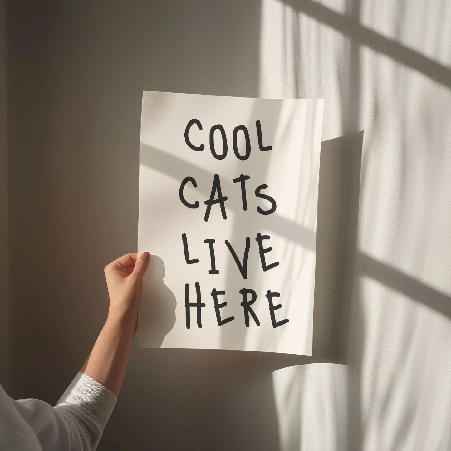 cool cats live here wall print