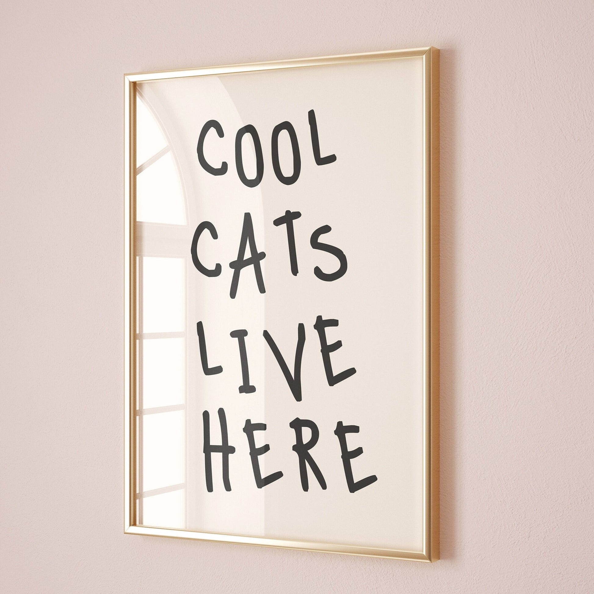 cool cats live here wall print