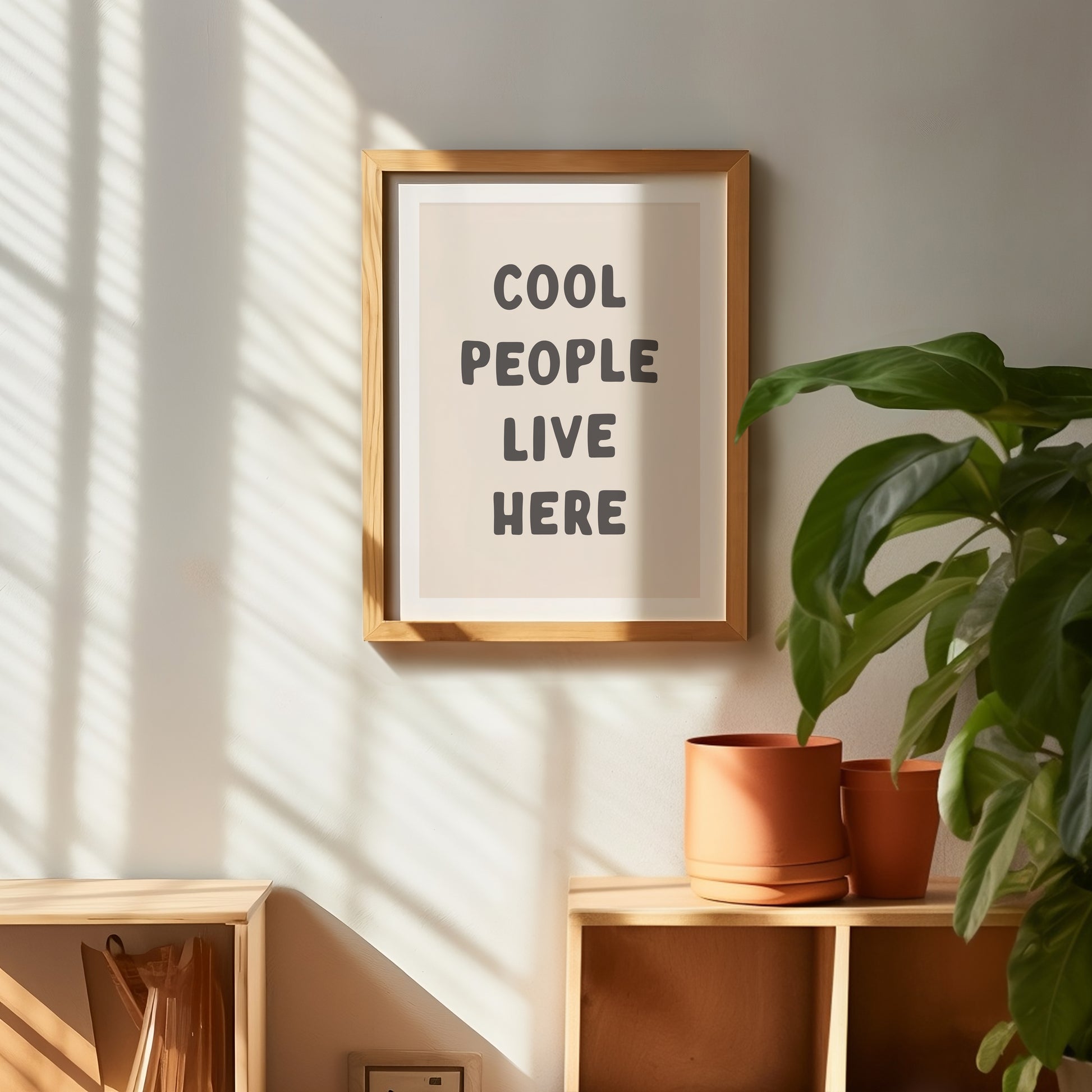 cool people live here wall art print