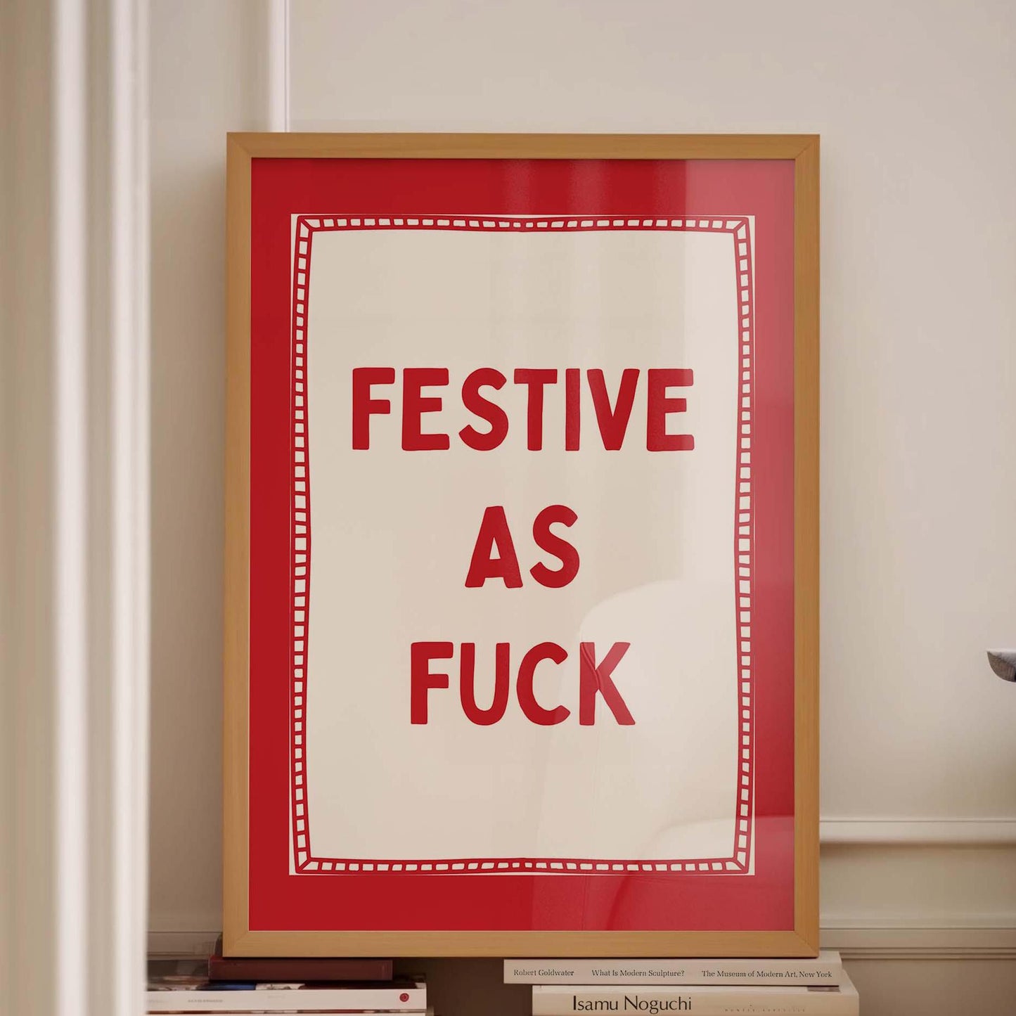 festive as fuck wall print
