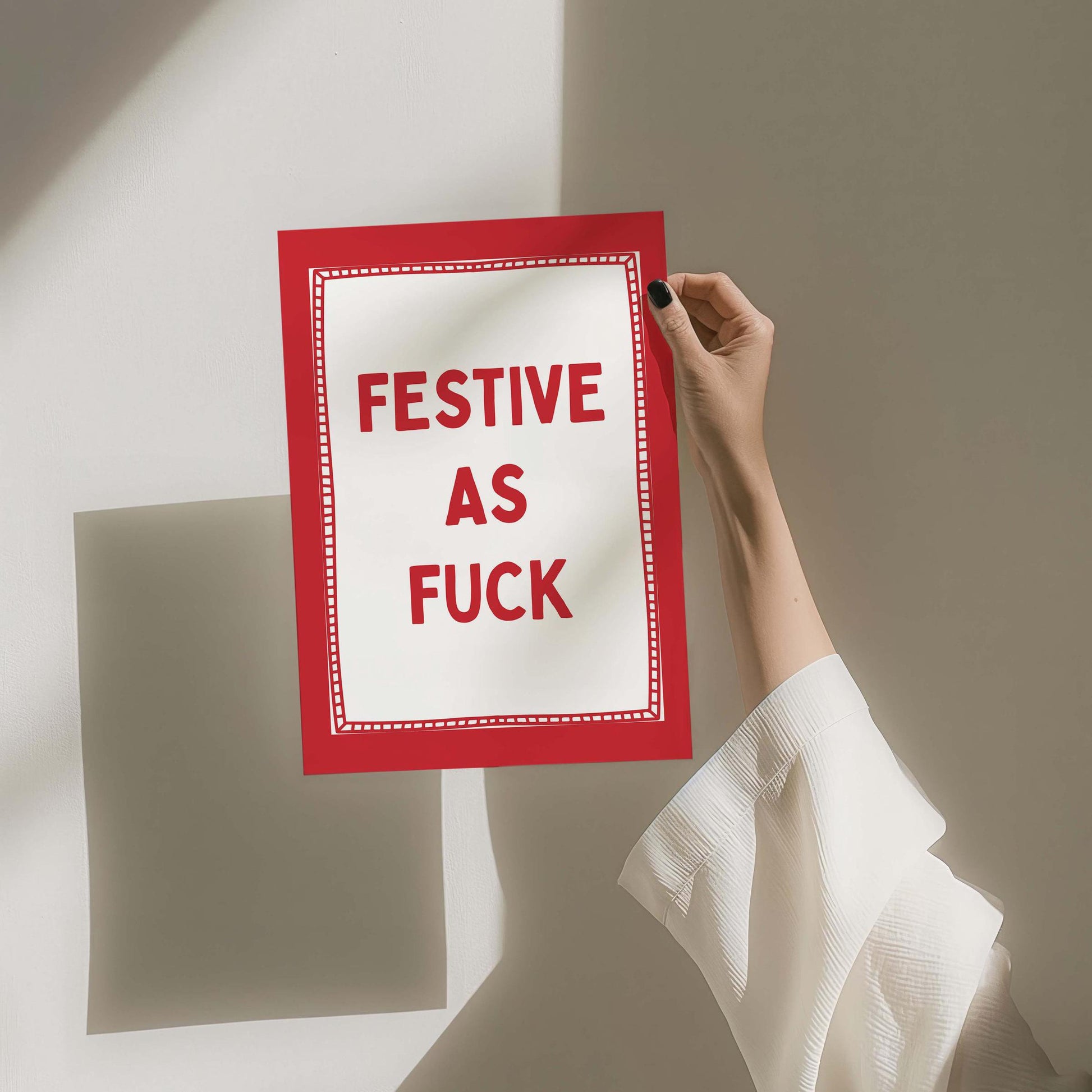 festive as fuck wall print