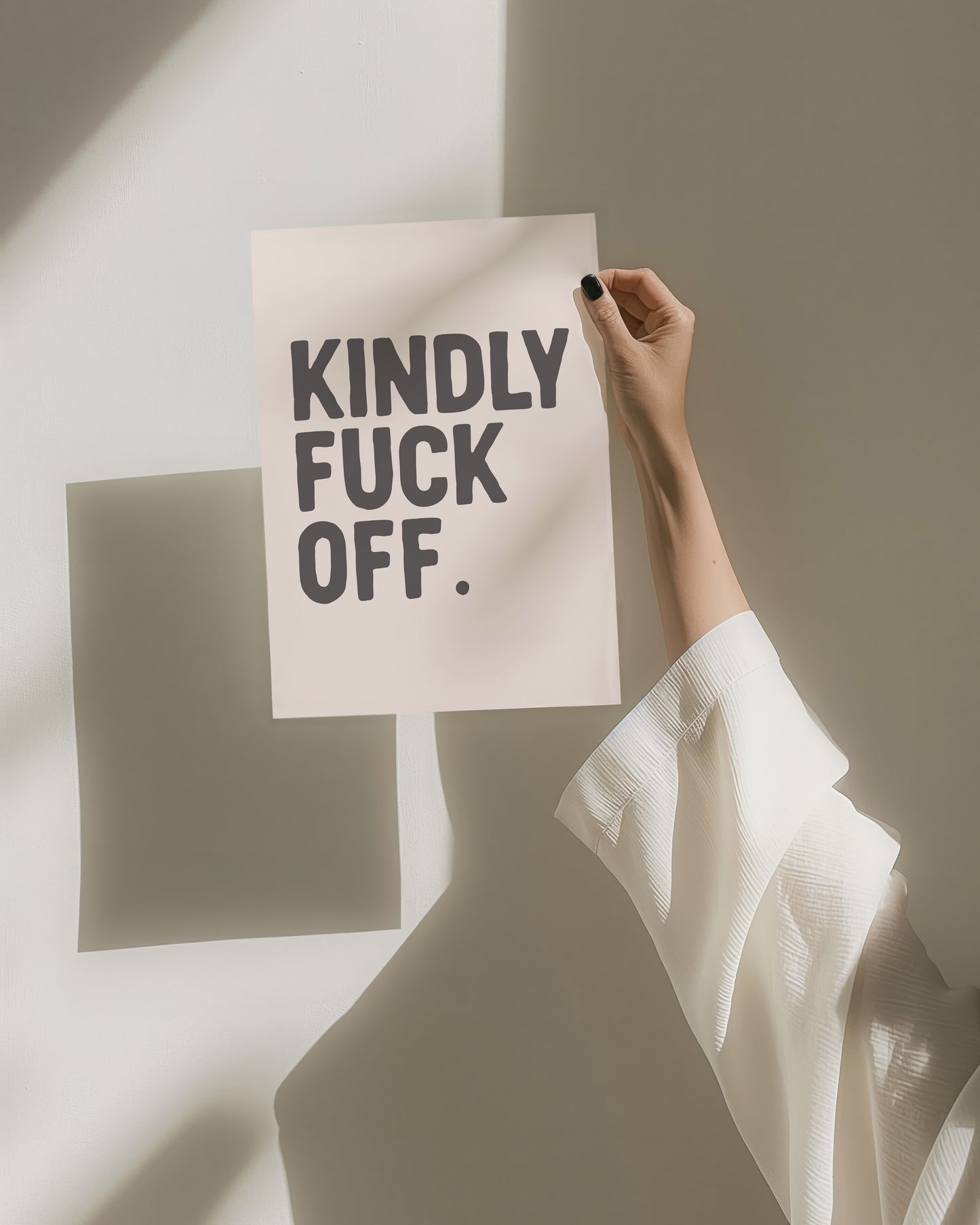 Kindly Fuck Off Unframed Card Print, Funny Sweary Wall Decor