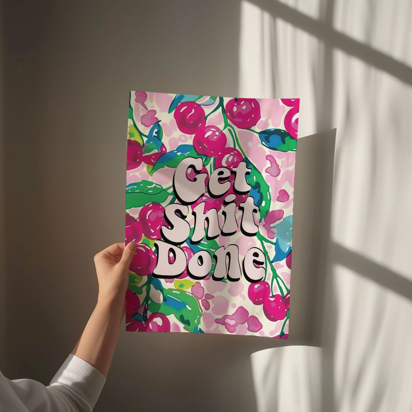 Get Shit Done, Motivational Quote, Unframed Card Art Print