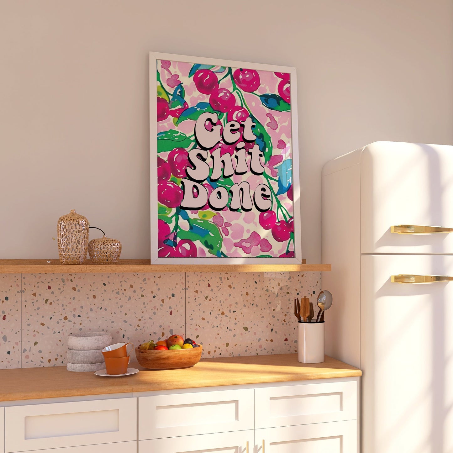 Get Shit Done, Motivational Quote, Unframed Card Art Print