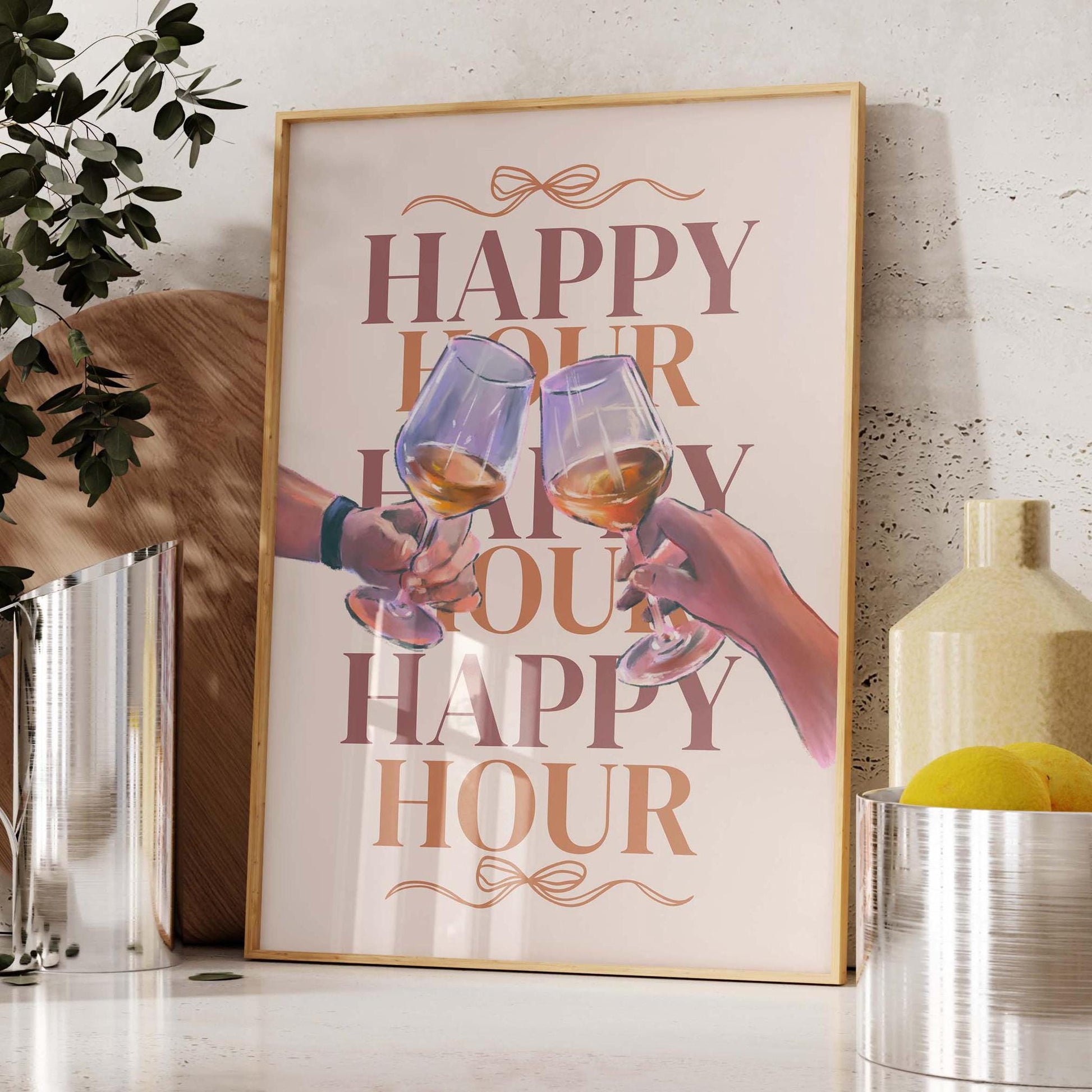 happy hour cheers wall print