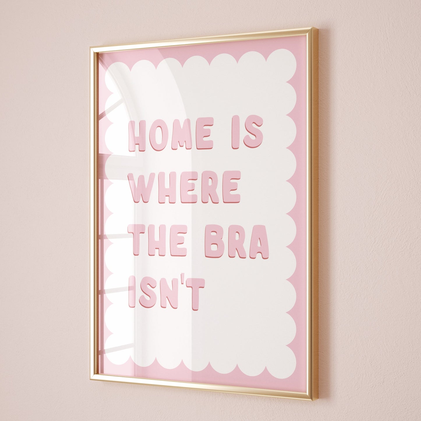 home is where the bra isnt unframed card art print