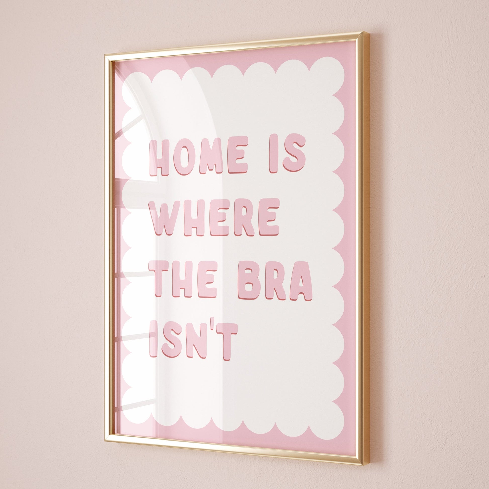 home is where the bra isnt unframed card art print