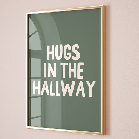 hugs in the hallway wall art