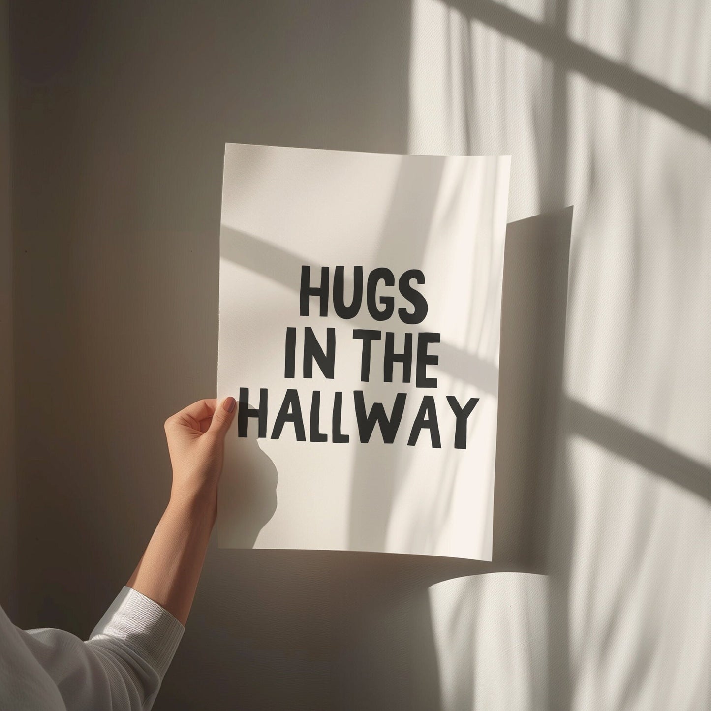 hugs in the hallway wall print