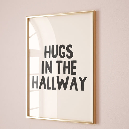 hugs in the hallway wall print