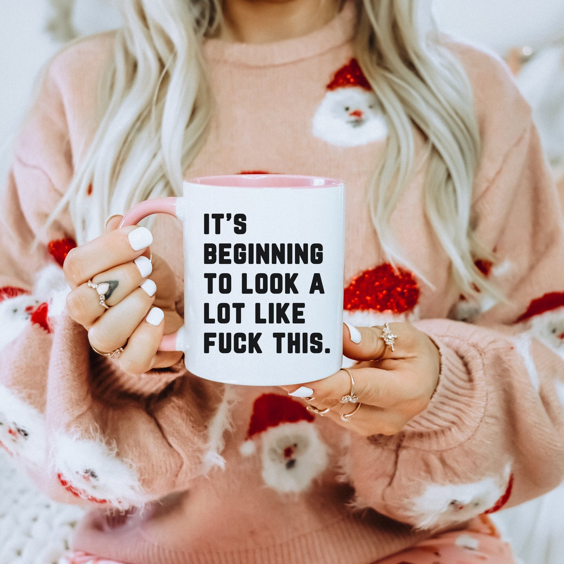 Funny Christmas Mug, It's Beginning To Look A Lot Like Fuck This, Secret Santa Gift, Sarcastic Xmas Coffee Cup, Gift For Friend