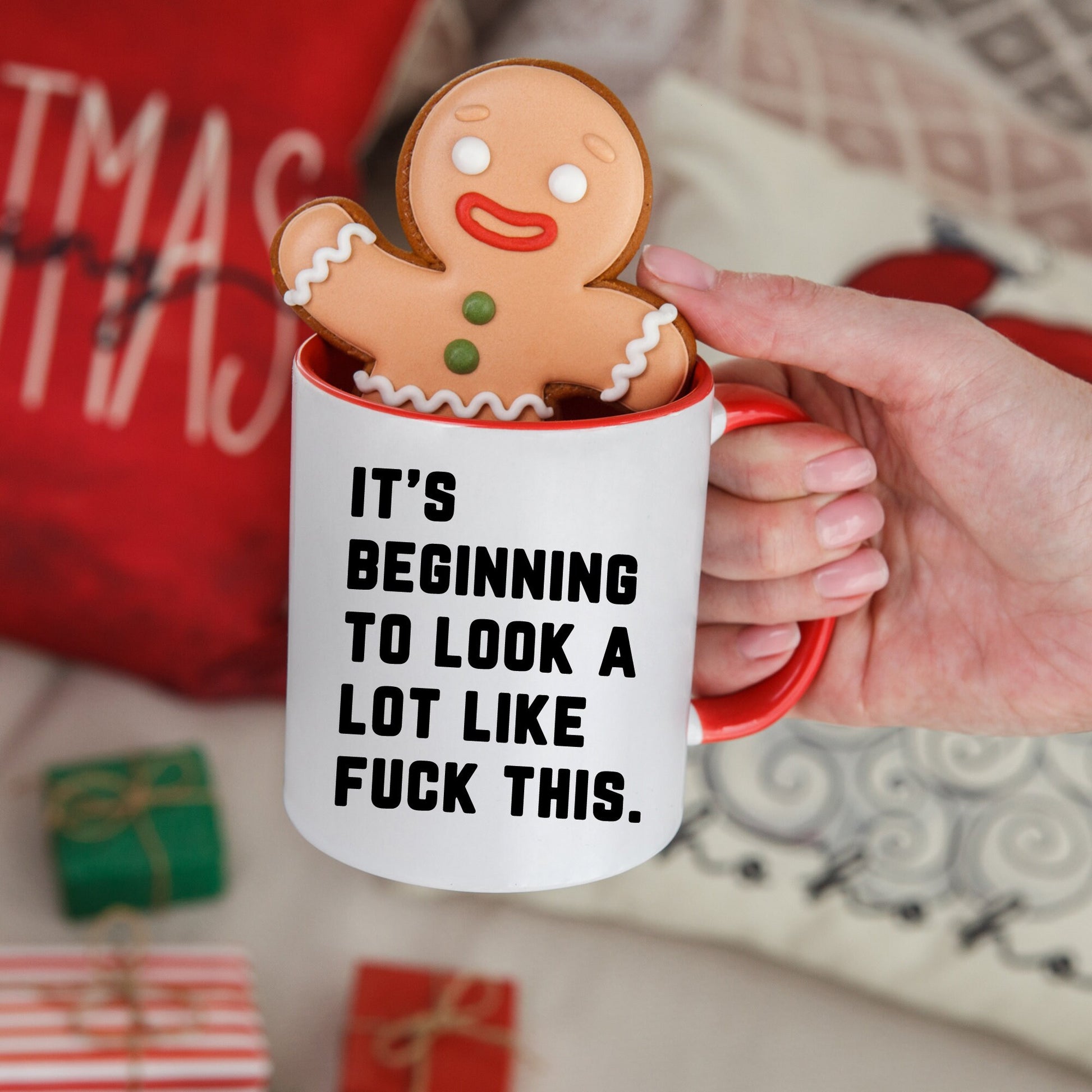 Funny Christmas Mug, It's Beginning To Look A Lot Like Fuck This, Secret Santa Gift, Sarcastic Xmas Coffee Cup, Gift For Friend