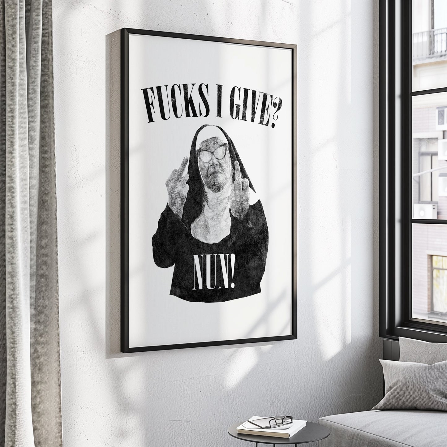 Fucks I Give, Nun, Unframed Card Print, Funny Sweary Wall Decor