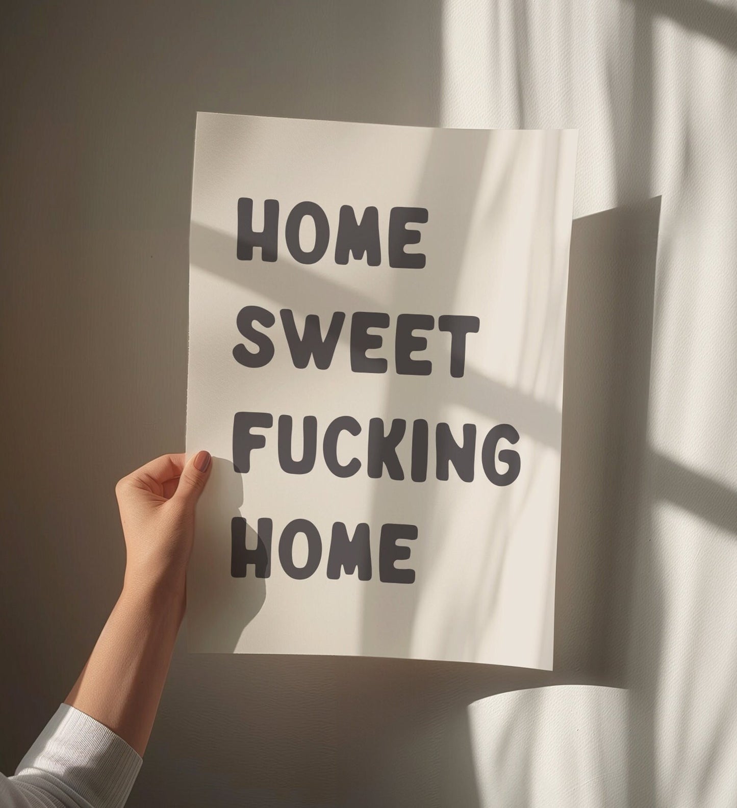 Home Sweet Fucking Home Wall Print, Unframed Card Art Print, Sweary Hallway Decor