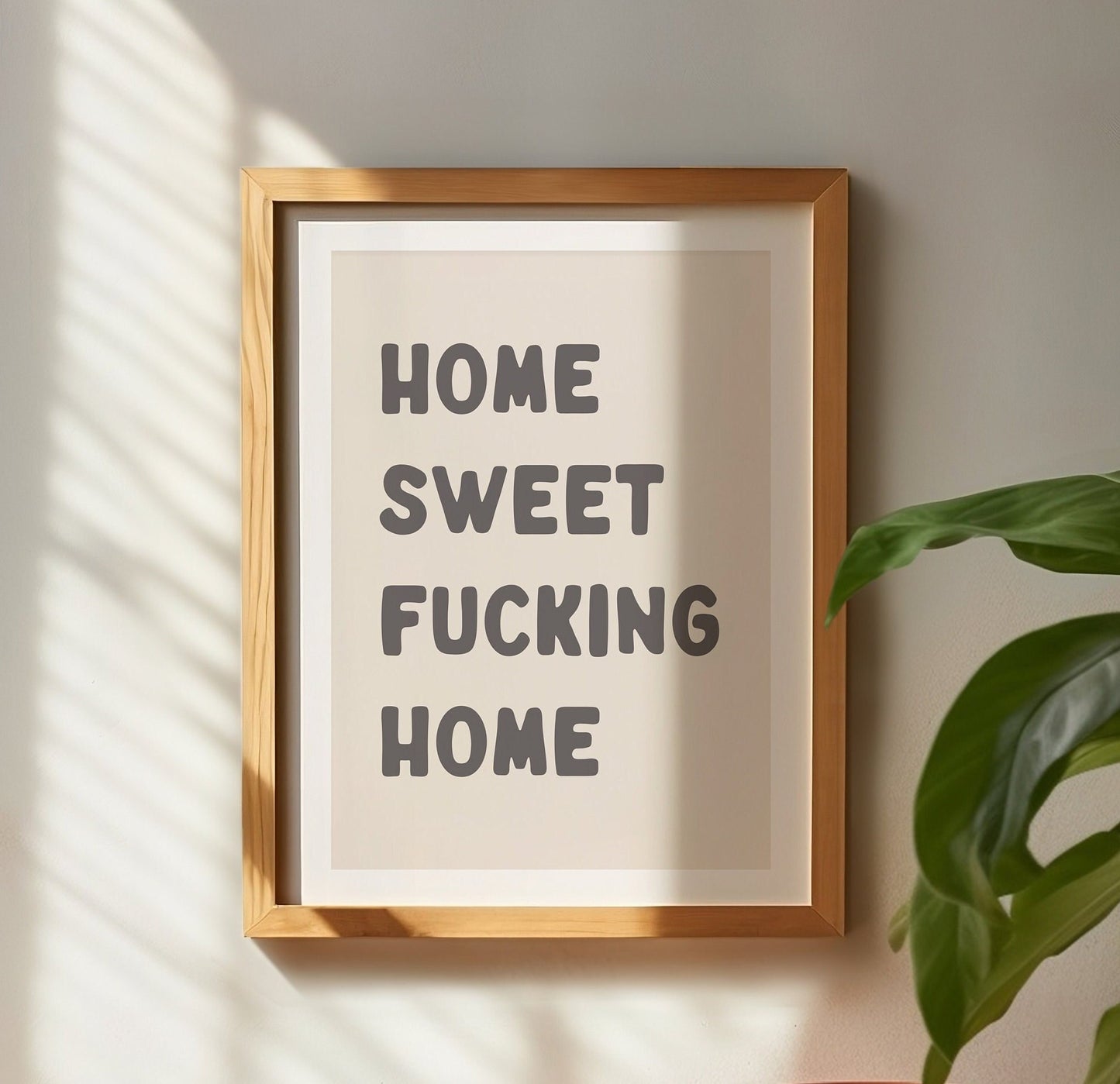 Home Sweet Fucking Home Wall Print, Unframed Card Art Print, Sweary Hallway Decor