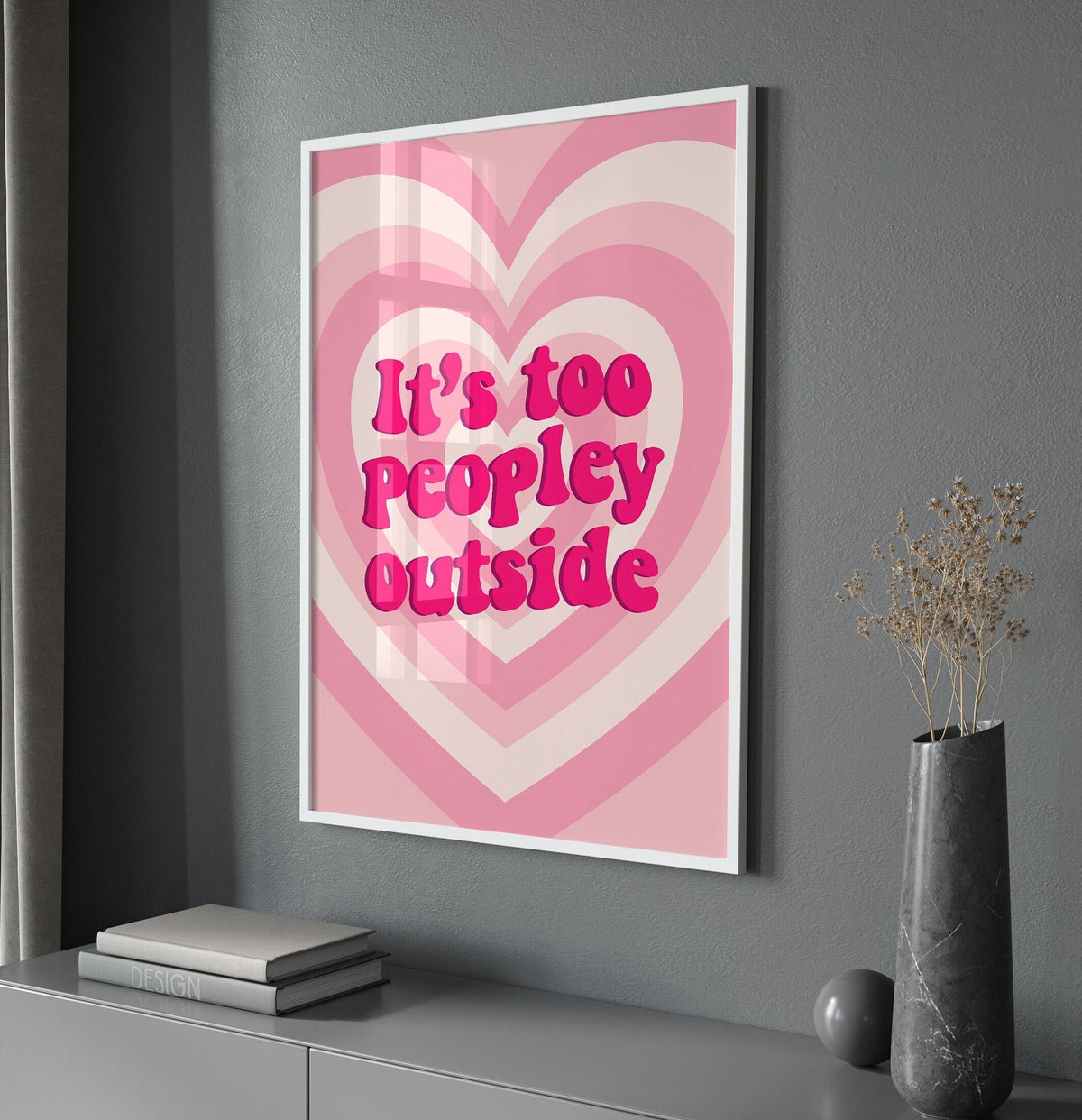 It's Too Peopley Outside Wall Print, Unframed Card Art Print