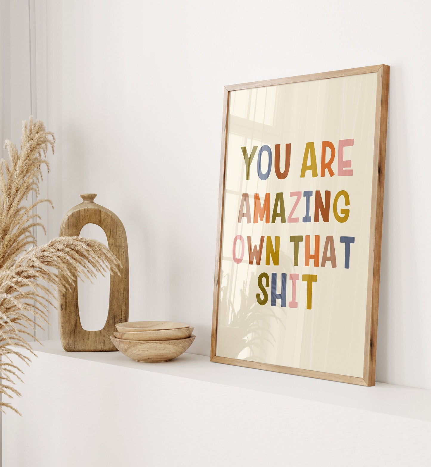 You Are Amazing Own That Shit Wall Print, Unframed Card Art Print
