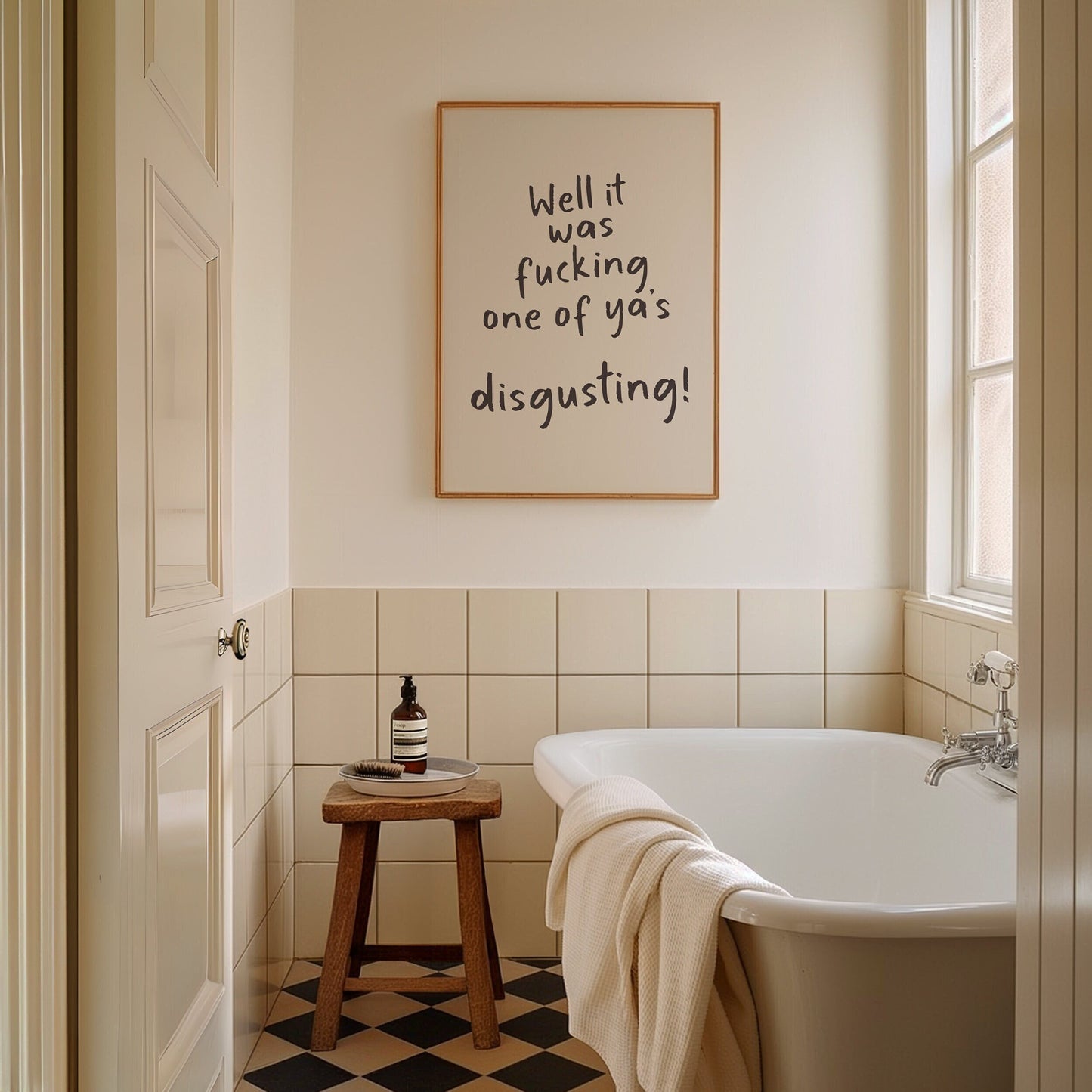 Well It Was Fucking One Of Ya's, Disgusting Wall Print, Unframed Card Art Print, Funny Bathroom Print
