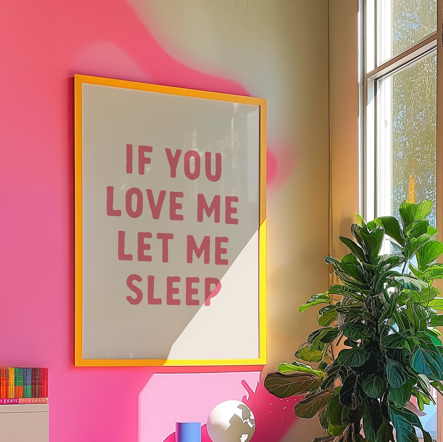 If You Love Me, Let Me Sleep Wall Print, Unframed Card Art Print, Quote Wall Decor, Funny Bedroom Print