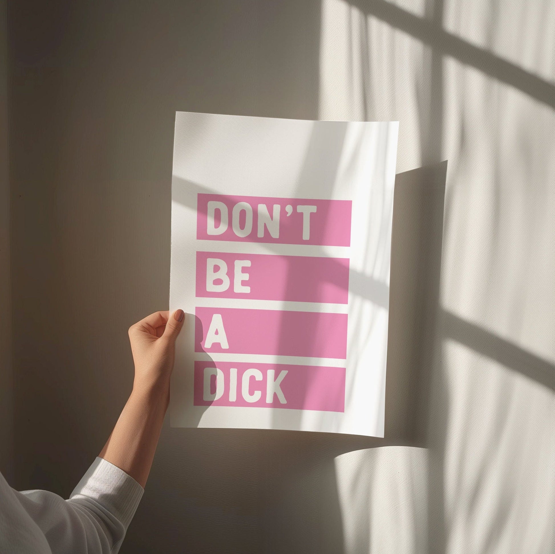Don't Be A Dick Wall Print, Unframed Card Art Print