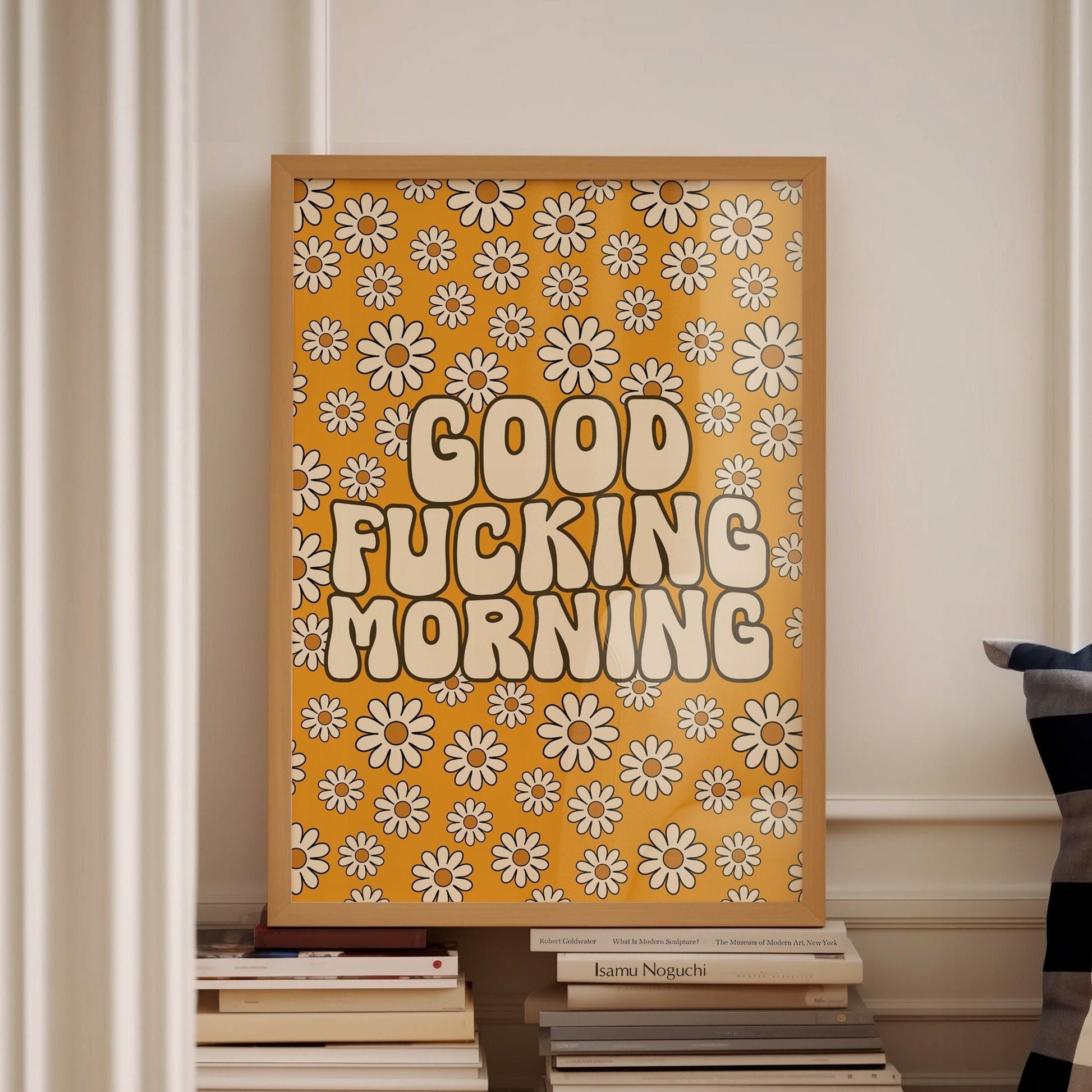 Good Fucking Morning Wall Print, Unframed Card Art Print, Sweary Floral Wall Decor