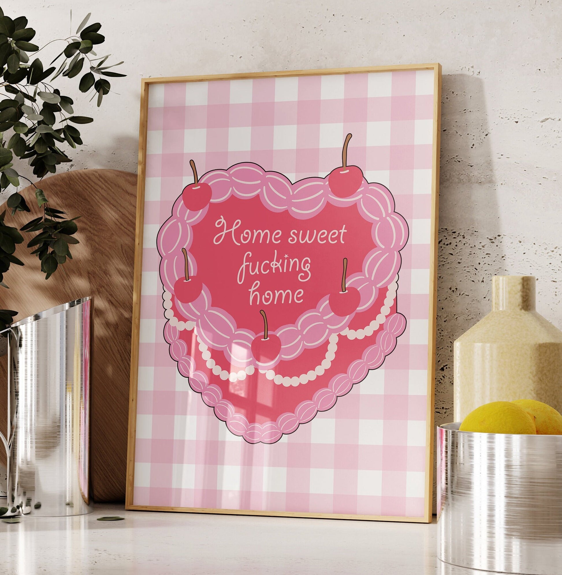 Home Sweet Fucking Home Print, Unframed Card Art Print, Sweary Wall Decor, Funny Kitchen, Hallway Print