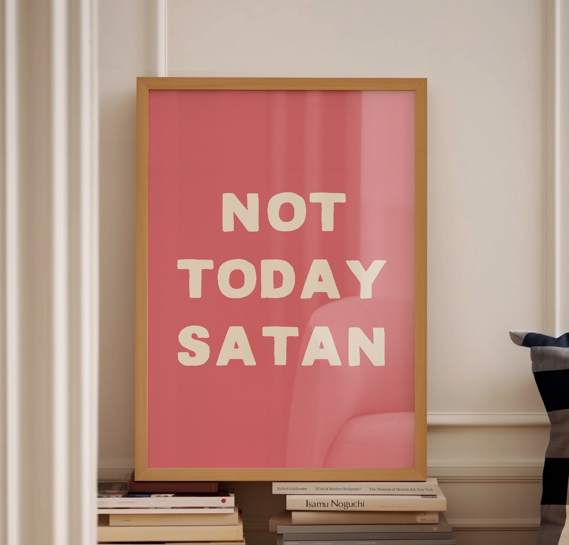 Not Today Satan Wall Print, Unframed Card Art Print, Funny Wall Decor